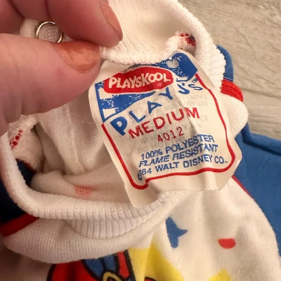 VINTAGE 1984 Disney Babies x Playskool Mickey Mouse Sleeper Sz Medium (3-6M) - Picture 3 of 5